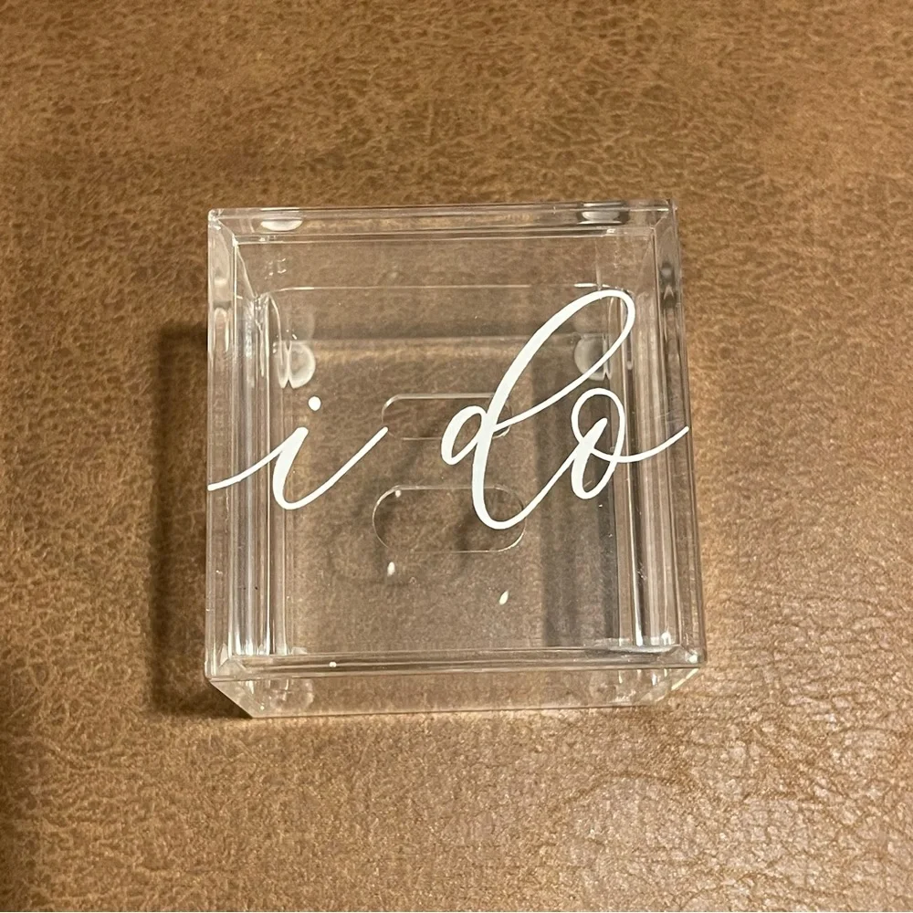 Acrylic “I Do” Ring Box – Wedding Keepsake or Display Case NWOT